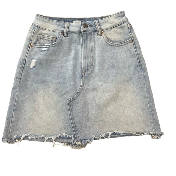 DL1961 Distressed Georgia Denim Skirt Supreme Size XS Jean Mini - Picture 1 of 9